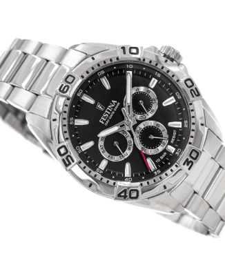 Мъжки ръчен часовник с кварцов механизъм - корпус от Стомана - Стоманена верижка - цвят Черен