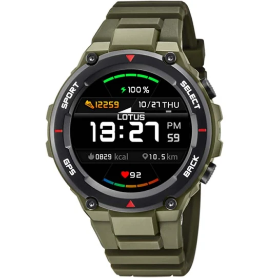 Lotus 50024/3 - Мъжки ръчен часовник с смарт дигитален механизъм - корпус от Полимер - Полимер - цвят Черен Зелен