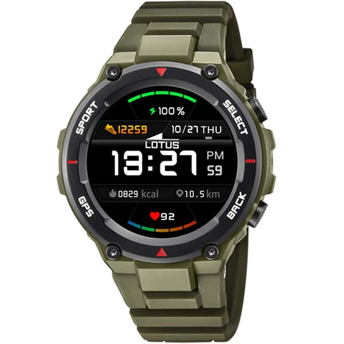 Мъжки ръчен часовник с смарт дигитален механизъм - корпус от Полимер - Полимер - цвят Черен Зелен