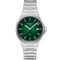 Мъжки ръчен часовник с кварцов механизъм - корпус от Стомана - Стоманена верижка - цвят Зелен Сив