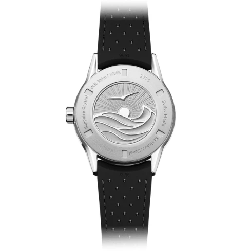 Мъжки ръчен часовник с автоматичен механизъм - корпус от Стомана - Каучук - цвят Черен Черен