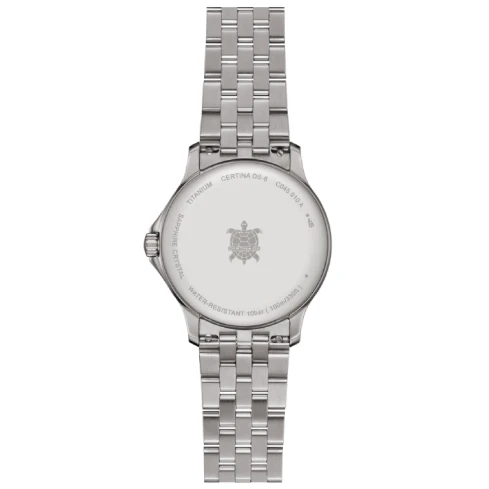 Дамски ръчен часовник с кварцов механизъм - корпус от Титан - Титаниева верижка - цвят Черен Сив