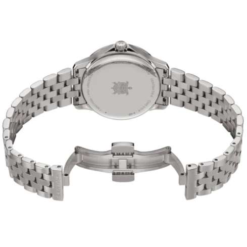 Дамски ръчен часовник с кварцов механизъм - корпус от Титан - Титаниева верижка - цвят Черен Сив