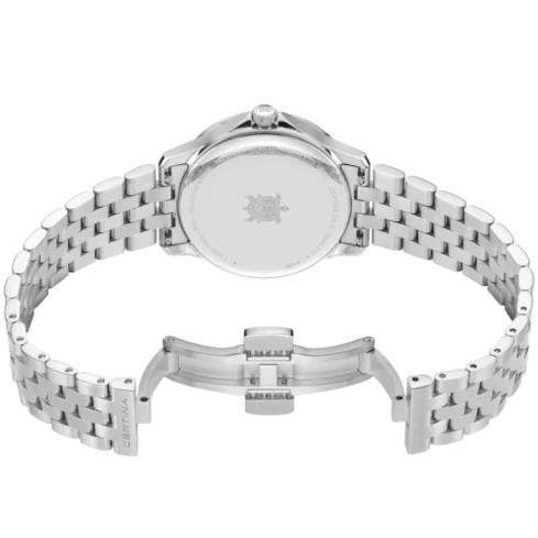 Дамски ръчен часовник с кварцов механизъм - корпус от Стомана - Стоманена верижка - цвят Черен Сив