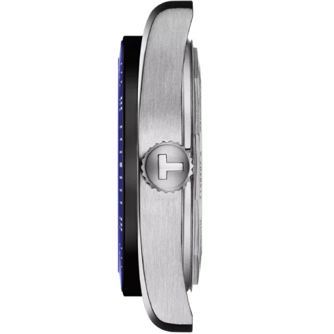 Мъжки ръчен часовник с автоматичен механизъм - корпус от Стомана - Естествена кожа - цвят Син Син