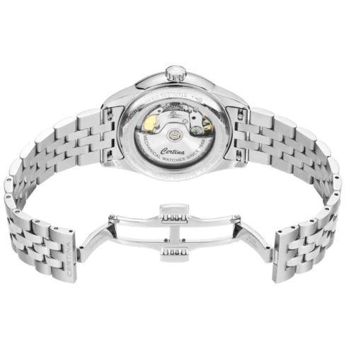 Мъжки ръчен часовник с автоматичен механизъм - корпус от Стомана - Стоманена верижка - цвят Черен Сив