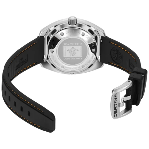 Мъжки ръчен часовник с автоматичен механизъм - корпус от Стомана - Каучук - цвят Тюркоаз Оранжев