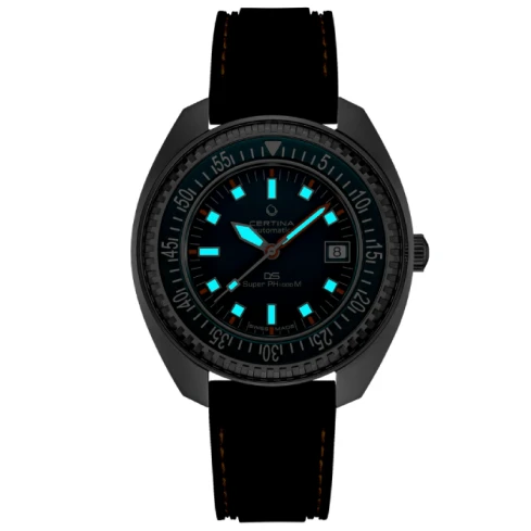 Мъжки ръчен часовник с автоматичен механизъм - корпус от Стомана - Каучук - цвят Тюркоаз Оранжев