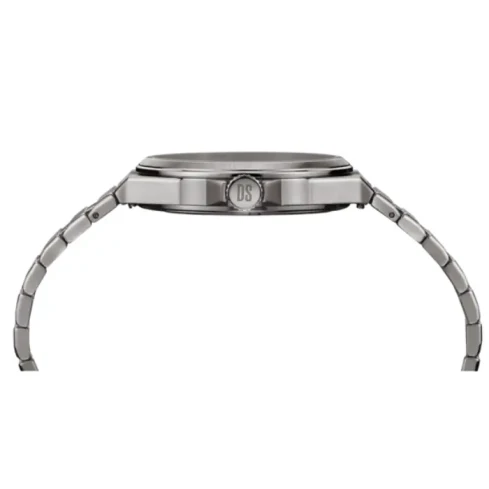 Мъжки ръчен часовник с кварцов механизъм - корпус от Титан - Стоманена верижка - цвят Черен Сив