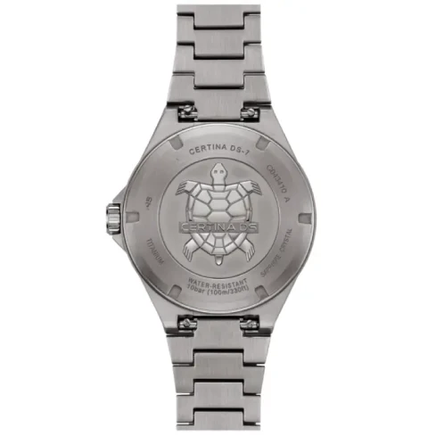 Мъжки ръчен часовник с кварцов механизъм - корпус от Титан - Стоманена верижка - цвят Черен Сив