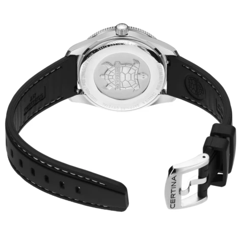 Мъжки ръчен часовник с кварцов механизъм - корпус от Стомана - Каучук - цвят Черен Бял