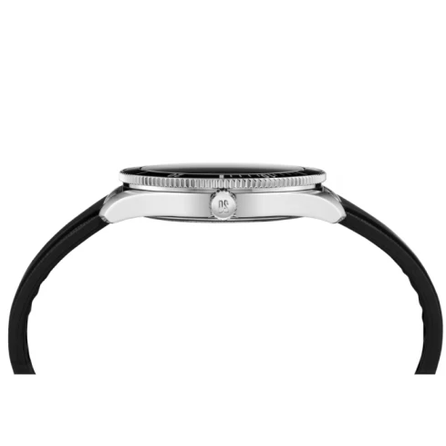 Мъжки ръчен часовник с кварцов механизъм - корпус от Стомана - Каучук - цвят Черен Бял