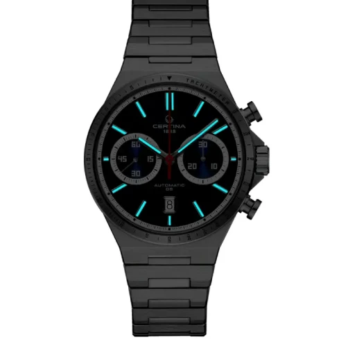 Мъжки ръчен часовник с автоматичен механизъм - корпус от Стомана - Стоманена верижка - цвят Син Сив