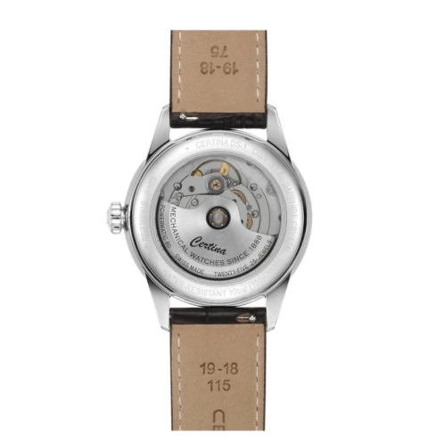 Мъжки ръчен часовник с автоматичен механизъм - корпус от Стомана - Естествена кожа - цвят Зелен