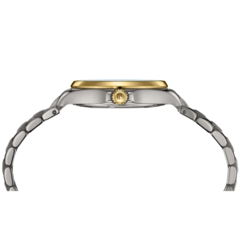 Дамски ръчен часовник с кварцов механизъм - корпус от Титан - Титаниева верижка - цвят Син Злато