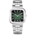 Мъжки ръчен часовник с автоматичен механизъм - корпус от Стомана - Стоманена верижка - цвят Зелен Сив
