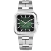 Мъжки ръчен часовник с автоматичен механизъм - корпус от Стомана - Стоманена верижка - цвят Зелен Сив
