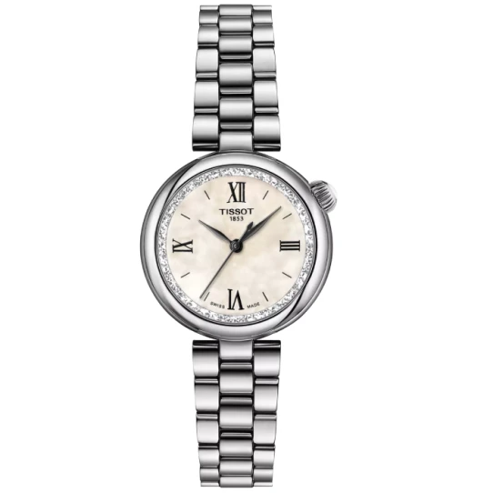 Дамски ръчен часовник с кварцов механизъм - корпус от Стомана - Стоманена верижка - цвят Седеф Сив