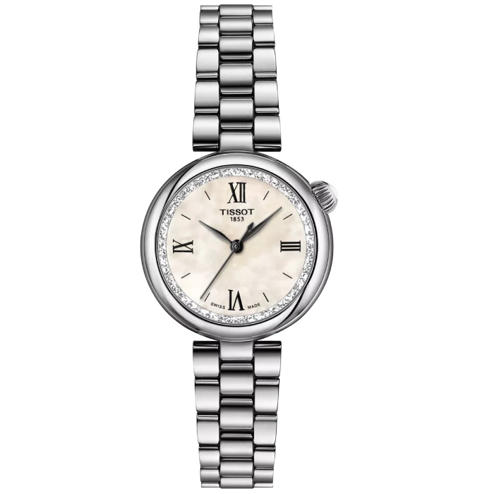 Дамски ръчен часовник с кварцов механизъм - корпус от Стомана - Стоманена верижка - цвят Седеф Сив