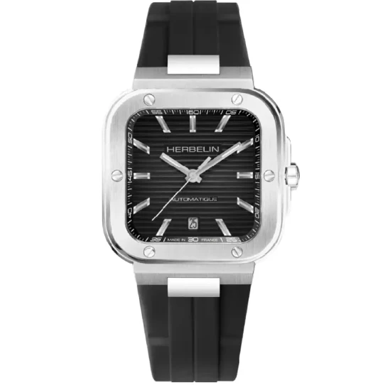 Мъжки ръчен часовник с автоматичен механизъм - корпус от Стомана - FKM - цвят Черен Черен