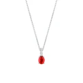 Дамски колие от 18K Злато Бяло - с форма - Рубин Диаманти