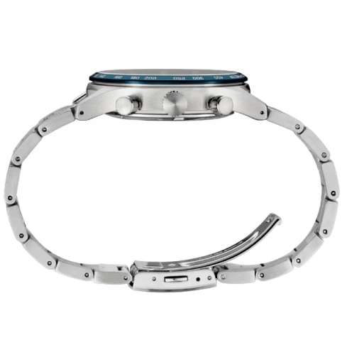 Мъжки ръчен часовник с кварцов механизъм - корпус от Стомана - Стоманена верижка - цвят Син