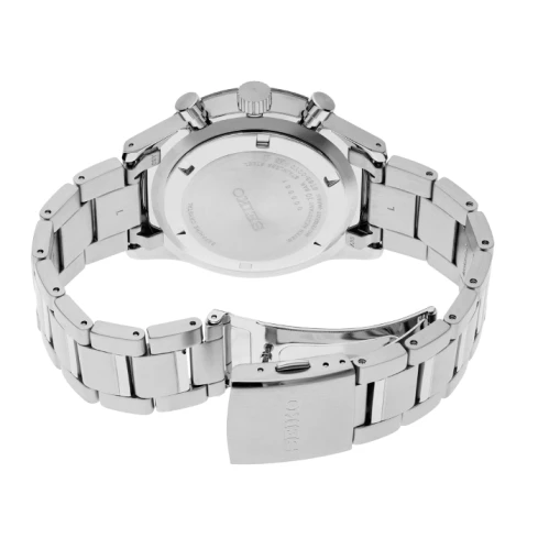 Мъжки ръчен часовник с кварцов механизъм - корпус от Стомана - Стоманена верижка - цвят Син