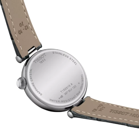 Дамски ръчен часовник с кварцов механизъм - корпус от Стомана - Естествена кожа - цвят Син Син