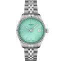 Дамски ръчен часовник с кварцов механизъм - корпус от Стомана - Стоманена верижка - цвят Тюркоаз Сив