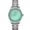 Дамски ръчен часовник с кварцов механизъм - корпус от Стомана - Стоманена верижка - цвят Тюркоаз Сив