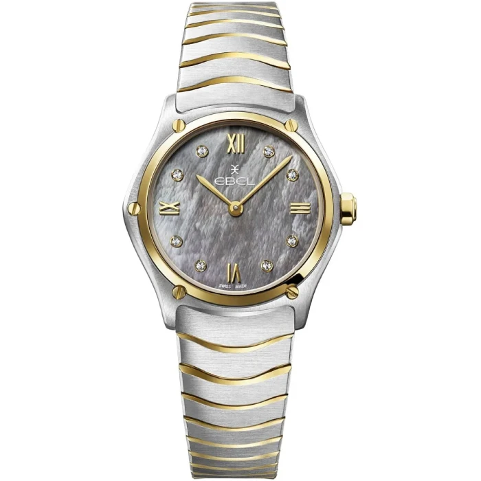 Дамски ръчен часовник с кварцов механизъм - корпус от Стомана - Стоманена верижка - цвят Седеф Сив