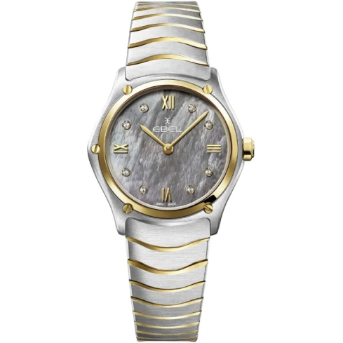 Дамски ръчен часовник с кварцов механизъм - корпус от Стомана - Стоманена верижка - цвят Седеф Сив