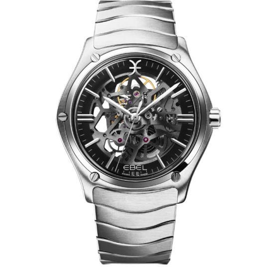 Мъжки ръчен часовник с автоматичен механизъм - корпус от Стомана - Стоманена верижка - цвят Скелетон Сив