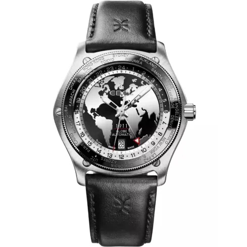 Мъжки ръчен часовник с автоматичен механизъм - корпус от Стомана - Стоманена верижка - цвят Черен