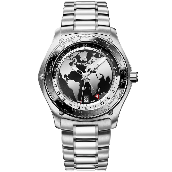 Мъжки ръчен часовник с автоматичен механизъм - корпус от Стомана - Стоманена верижка - цвят Черен