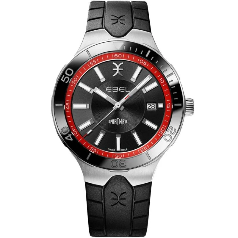 Мъжки ръчен часовник с автоматичен механизъм - корпус от Стомана и керамика - Каучук - цвят Черен Черен