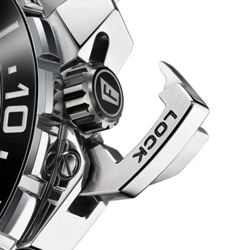 Мъжки ръчен часовник с автоматичен механизъм - корпус от Стомана и керамика - Стоманена верижка - цвят Жълт Сив