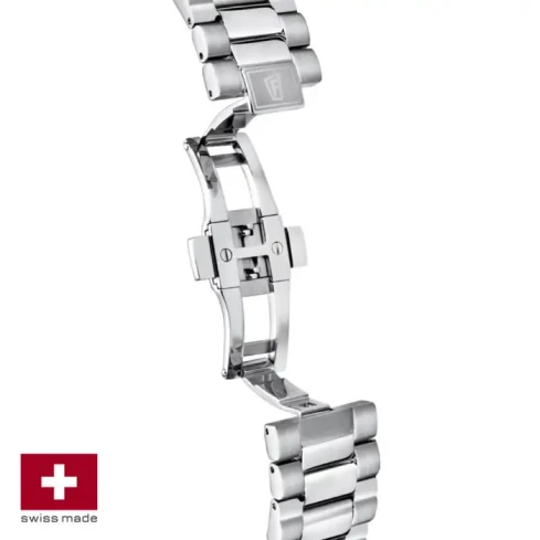 Мъжки ръчен часовник с автоматичен механизъм - корпус от Стомана - Стоманена верижка - цвят Син Сив