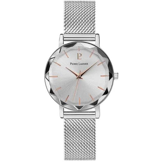 Дамски ръчен часовник с кварцов механизъм - корпус от Стомана - Меш - цвят Сребрист Сив