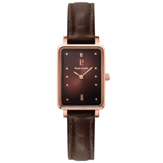 Дамски ръчен часовник с кварцов механизъм - корпус от Стомана - Естествена кожа - цвят Червен Червен