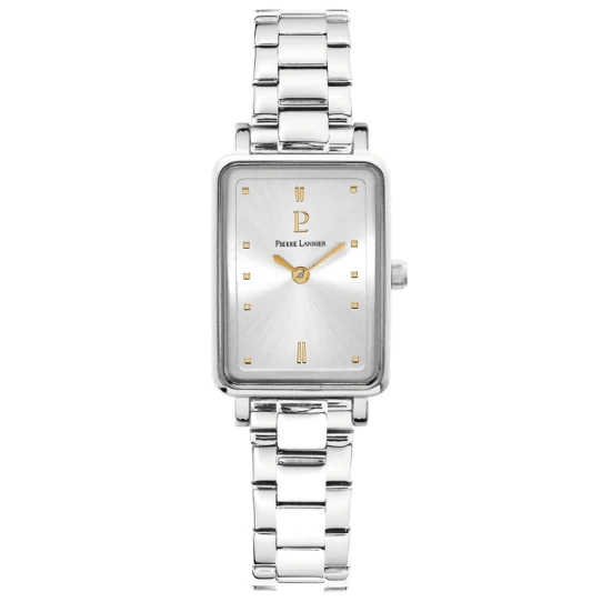 Дамски ръчен часовник с кварцов механизъм - корпус от Стомана - Стоманена верижка - цвят Сребрист Сив