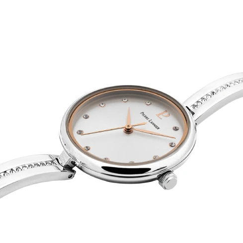 Дамски ръчен часовник с кварцов механизъм - корпус от Стомана - Стоманена верижка - цвят Сребрист Сив