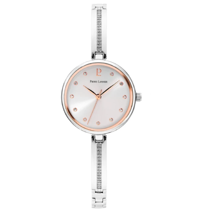 Дамски ръчен часовник с кварцов механизъм - корпус от Стомана - Стоманена верижка - цвят Сребрист Сив