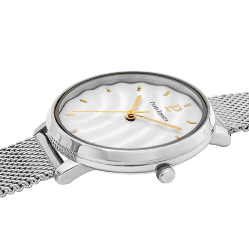 Дамски ръчен часовник с кварцов механизъм - корпус от Стомана - Меш - цвят Бял Сив