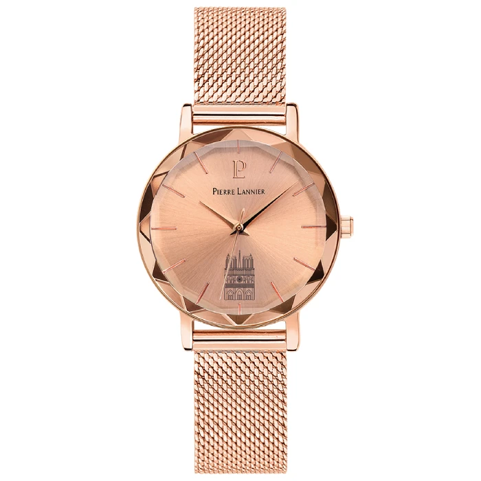 Дамски ръчен часовник с кварцов механизъм - корпус от Стомана - Меш - цвят Сребрист Сив