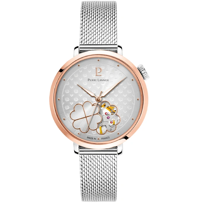 Дамски ръчен часовник с кварцов механизъм - корпус от Стомана - Стоманена верижка - цвят Скелетон Сив