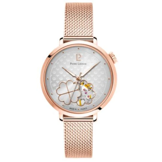 Дамски ръчен часовник с кварцов механизъм - корпус от Стомана - Стоманена верижка - цвят Скелетон Сив