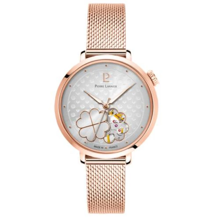 Дамски ръчен часовник с кварцов механизъм - корпус от Стомана - Стоманена верижка - цвят Скелетон Сив