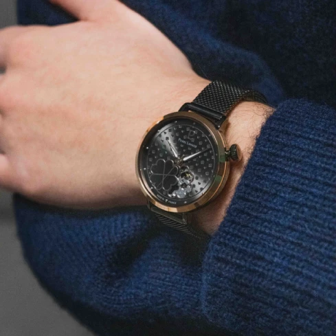 Дамски ръчен часовник с кварцов механизъм - корпус от Стомана - Стоманена верижка - цвят Скелетон Сив