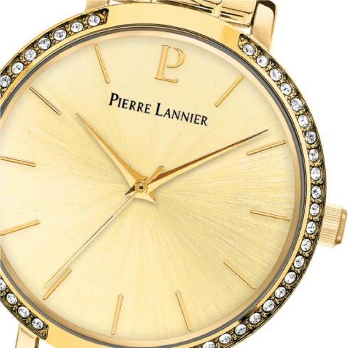 Дамски ръчен часовник с кварцов механизъм - корпус от Стомана - Стоманена верижка - цвят Злато Злато